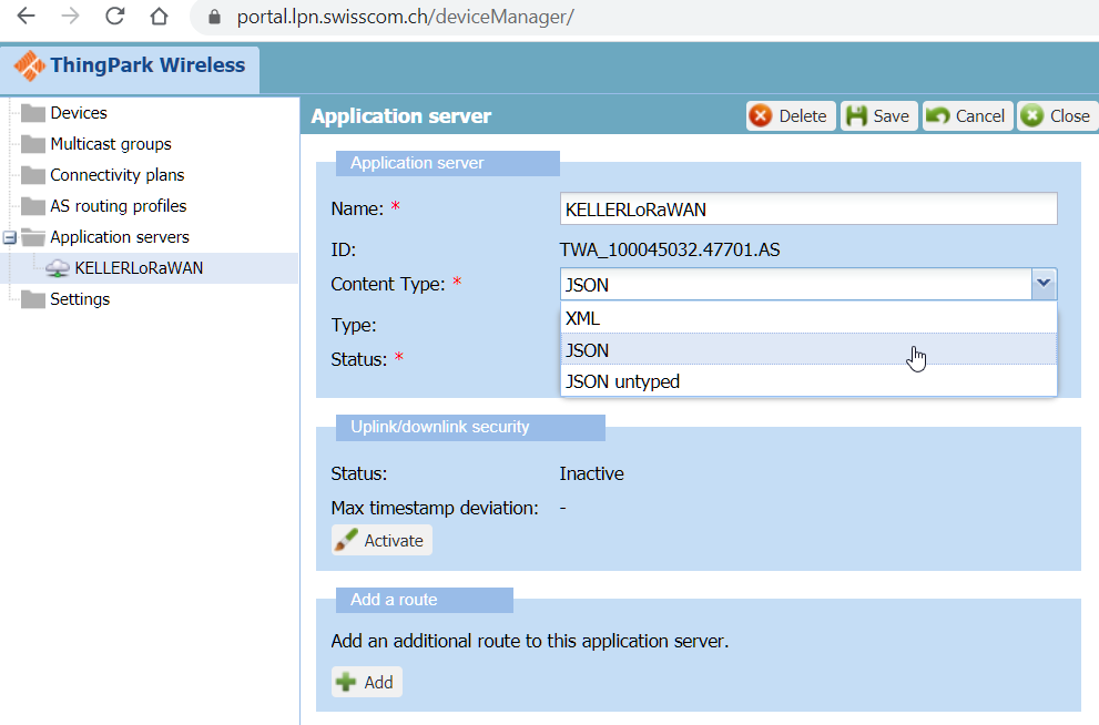Configure an application server